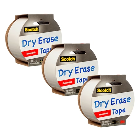 Scotch Dry Erase Tape, 1.88in. x 5yd, 3PK 7100091379